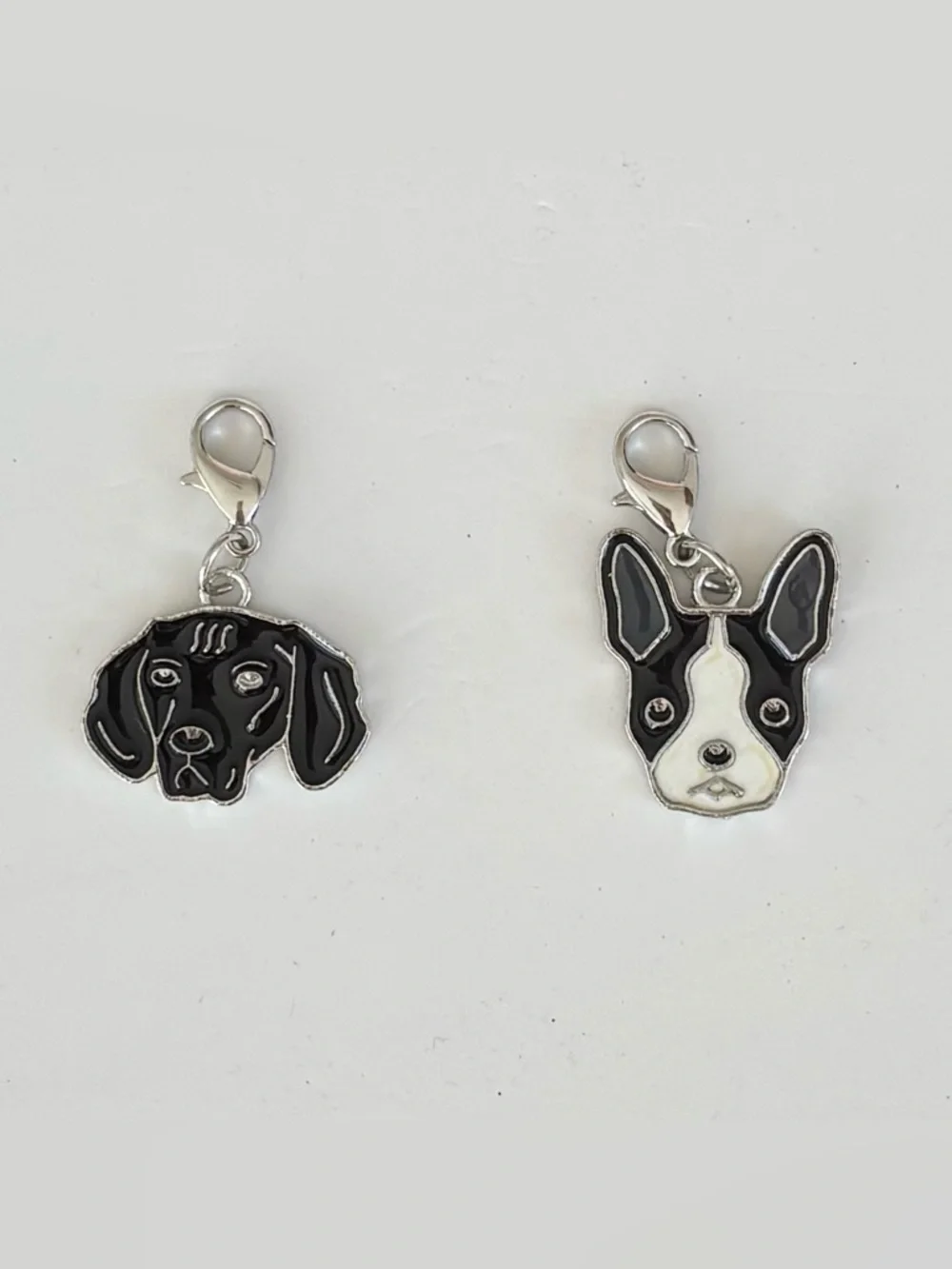 Dog Zipper Pull Collar or Bag Charm Boston Terrier or Pointer / Lab